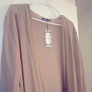 Ankle length cover up, duster, neutral colored, long. New with tags